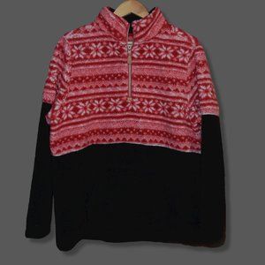 TEES2URDOOR Women's Sz XL Quarter Zip Sherpa Pullover